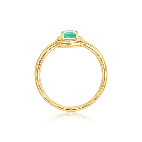 Anel Nido Orientais ninho filigrana ouro 18k envolve gema com 60pts de Esmeralda