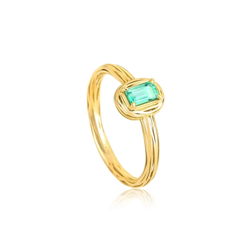Anel Nido Orientais ninho filigrana ouro 18k envolve a gema com 22pts de Esmeralda