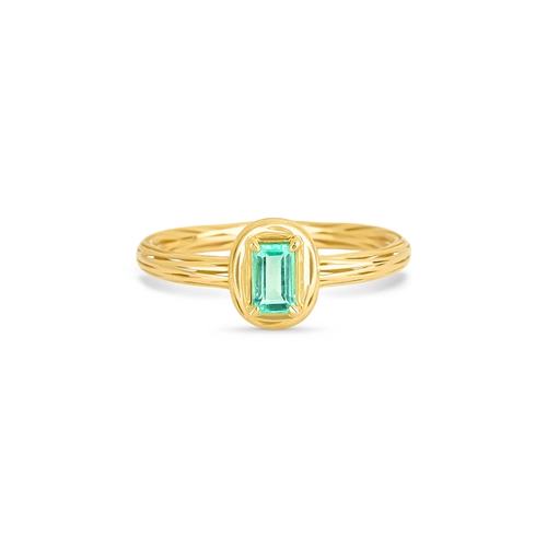 Anel Nido Orientais ninho filigrana ouro 18k envolve a gema com 22pts de Esmeralda