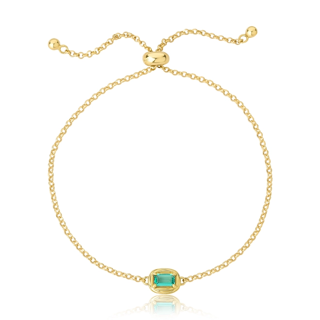 Pulseira Nido Orientais regulável ninho ouro 18k envolve gema 29pts de Esmeralda 1