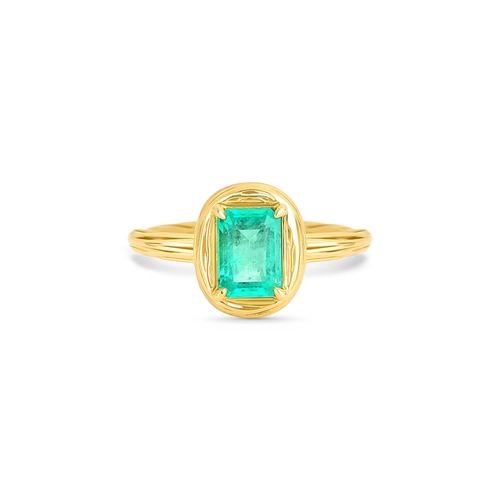 Anel Nido Orientais ninho filigrana ouro 18k envolve gema com 85pts de Esmeralda