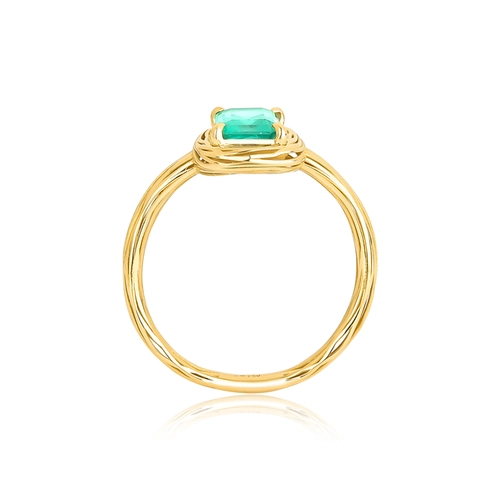 Anel Nido Orientais ninho filigrana ouro 18k envolve gema com 85pts de Esmeralda