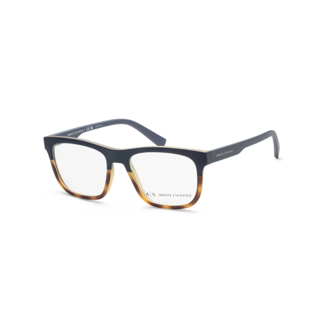 Óculos de Grau Armani Exchange 0AX3050 8246 53 Acetato Preto e Marrom Mesclado 1