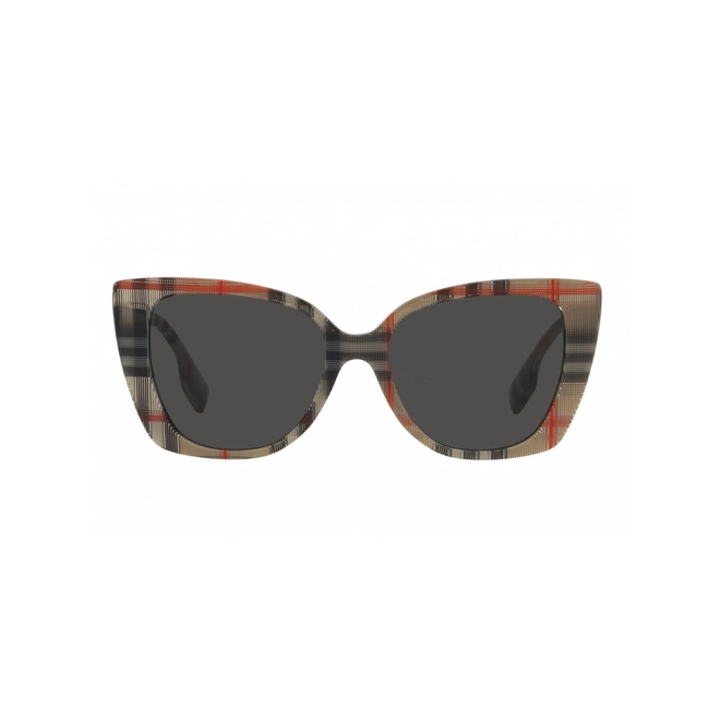 Óculos de Sol Burberry 0BE4393 37788754 Acetato Cinza Xadrez com lentes na cor Cinza Escuro 2