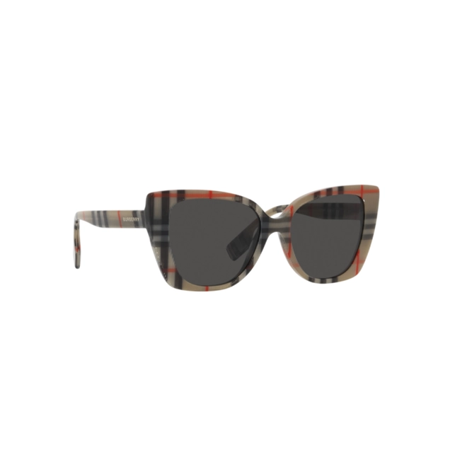 Óculos de Sol Burberry 0BE4393 37788754 Acetato Cinza Xadrez com lentes na cor Cinza Escuro 3