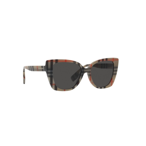 Óculos de Sol Burberry 0BE4393 37788754 Acetato Cinza Xadrez com lentes na cor Cinza Escuro