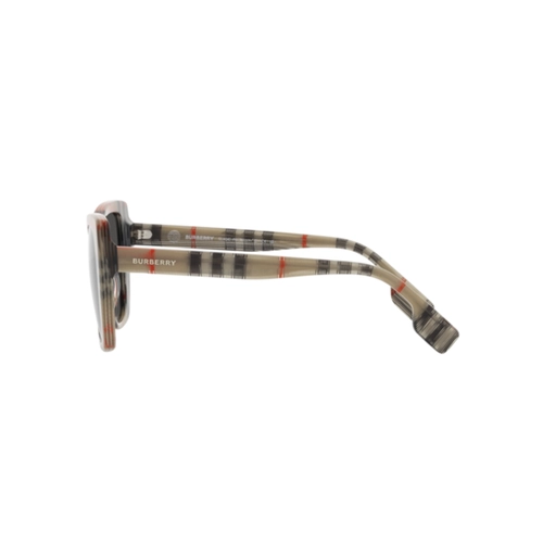 Óculos de Sol Burberry 0BE4393 37788754 Acetato Cinza Xadrez com lentes na cor Cinza Escuro