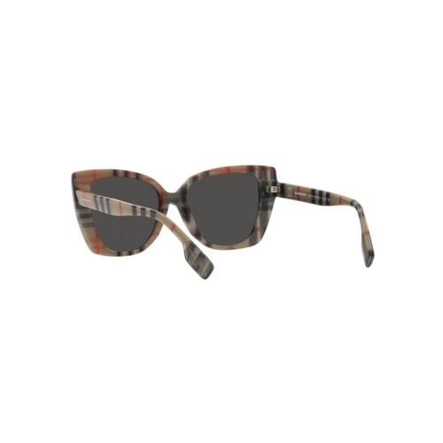 Óculos de Sol Burberry 0BE4393 37788754 Acetato Cinza Xadrez com lentes na cor Cinza Escuro
