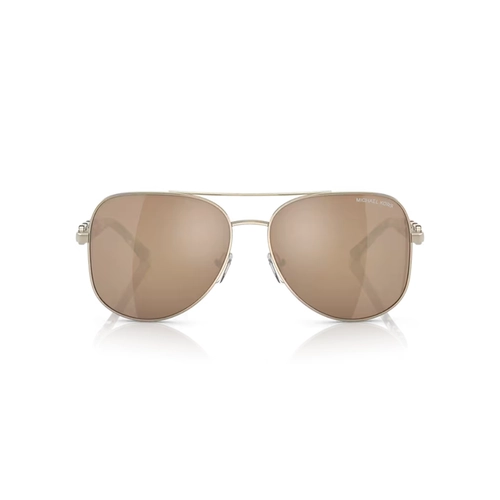 Óculos de Sol Michael Kors 0MK1121 10147P58 Metal Dourado com lentes na cor Dourado Espelhado