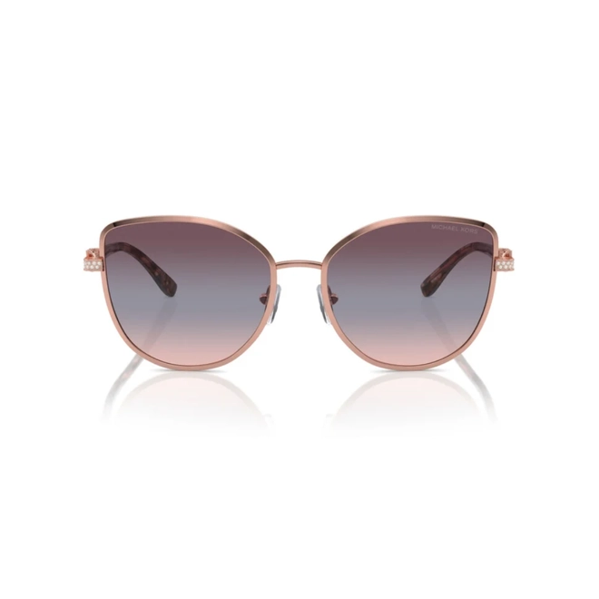 Óculos de Sol Michael Kors 0MK1144B 11080J56 Metal Rose com lentes na cor Violeta Degradê 2