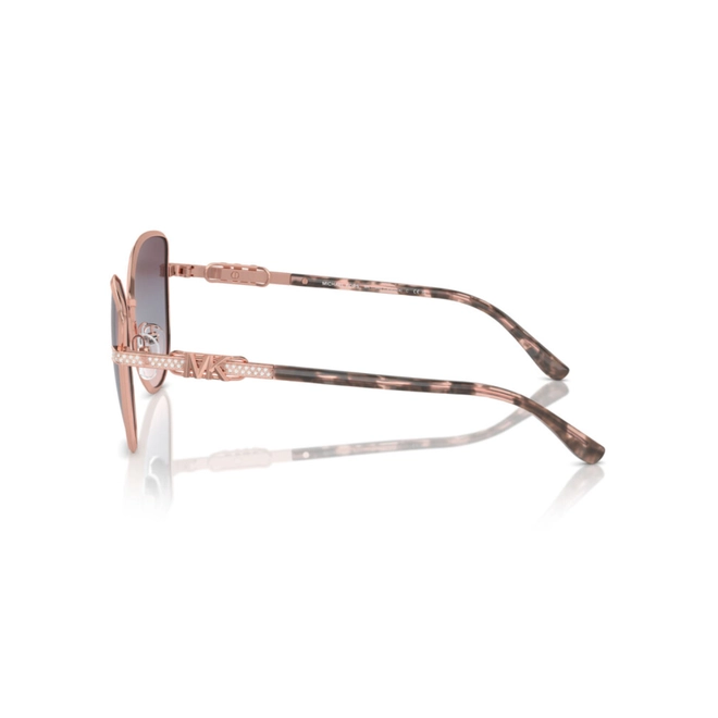 Óculos de Sol Michael Kors 0MK1144B 11080J56 Metal Rose com lentes na cor Violeta Degradê 3