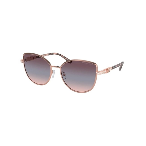 Óculos de Sol Michael Kors 0MK1144B 11080J56 Metal Rose com lentes na cor Violeta Degradê