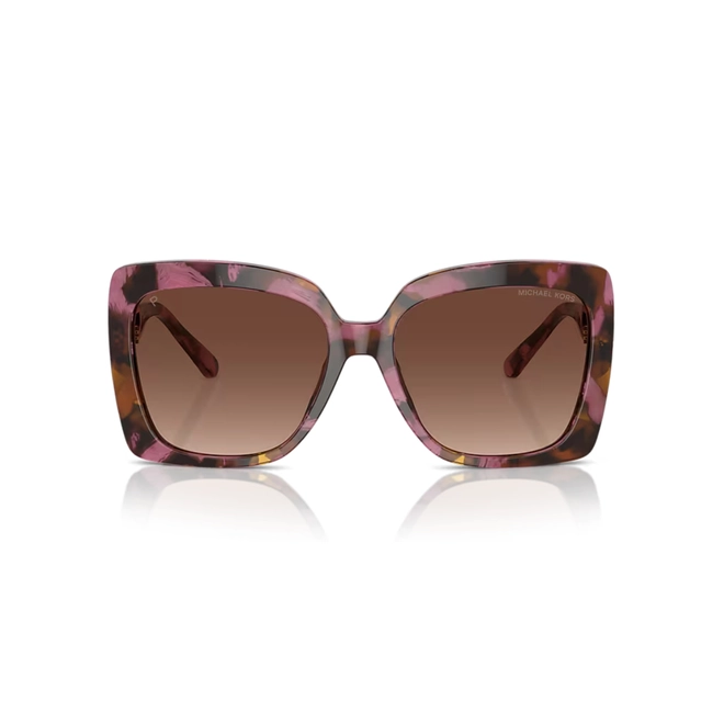 Óculos de Sol Michael Kors 0MK2213 3998T557 Acetato Rosa Mesclado com lentes na cor Marrom Degradê 2
