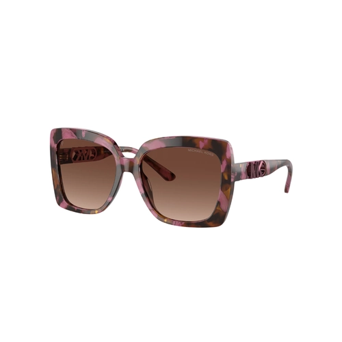 Óculos de Sol Michael Kors 0MK2213 3998T557 Acetato Rosa Mesclado com lentes na cor Marrom Degradê
