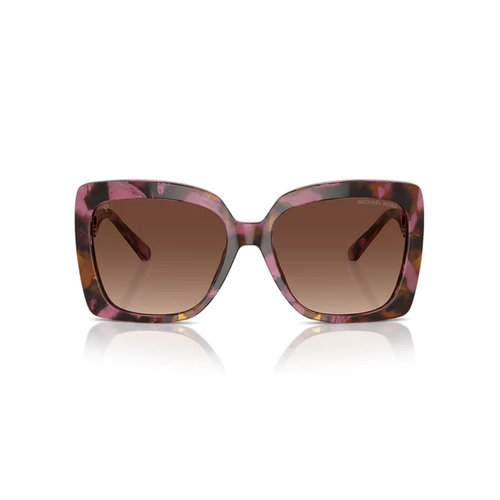 Óculos de Sol Michael Kors 0MK2213 3998T557 Acetato Rosa Mesclado com lentes na cor Marrom Degradê