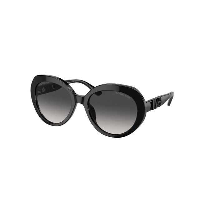 Óculos de Sol Michael Kors 0MK2214U 30058G56 Acetato Preto com lentes na cor Cinza Degradê 1