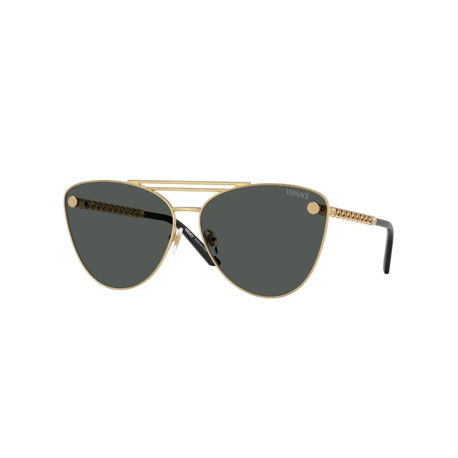 Óculos de Sol Versace 0VE2267 10028764 Metal Dourado com lentes na cor Cinza Escuro 1