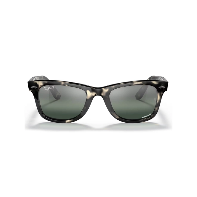 Óculos de Sol Ray-Ban Wayfarer 0RB2140 1333G650 Acetato Cinza Mesclado com lentes na cor Azul e Prata Polarizado 2