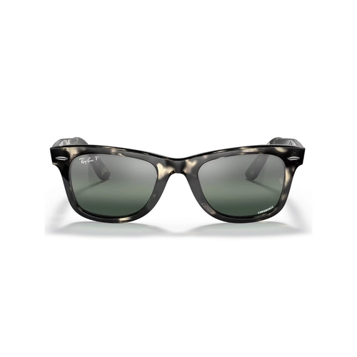 Óculos de Sol Ray-Ban Wayfarer 0RB2140 1333G650 Acetato Cinza Mesclado com lentes na cor Azul e Prata Polarizado