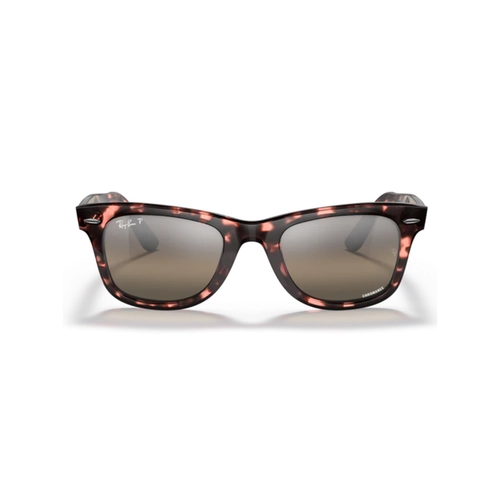 Óculos de Sol Ray-Ban Wayfarer 0RB2140 1334G350 Acetato Rosa Mesclado com lentes na cor Prata e Cinza Polarizado