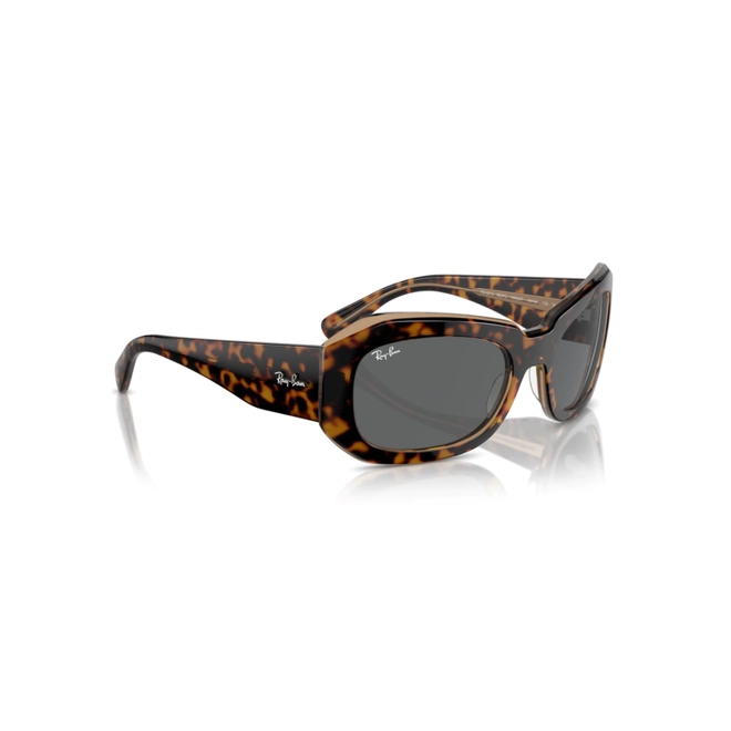 Óculos de Sol Ray-Ban Beate 0RB2212 1292B156 Propionato Marrom Mesclado com lentes na cor CInza Escuro 3