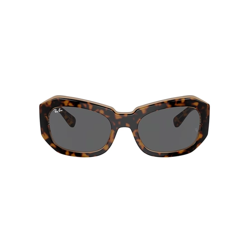 Óculos de Sol Ray-Ban Beate 0RB2212 1292B156 Propionato Marrom Mesclado com lentes na cor CInza Escuro