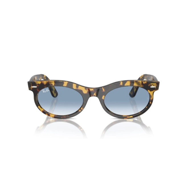 Óculos de Sol Ray-Ban Wayfarer Oval 0RB2242 13323F53 Propionato Amarelo Mesclado com lentes na cor Azul Degradê 2