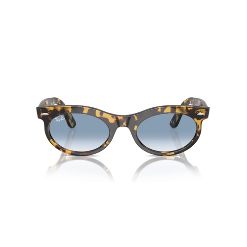 Óculos de Sol Ray-Ban Wayfarer Oval 0RB2242 13323F53 Propionato Amarelo Mesclado com lentes na cor Azul Degradê