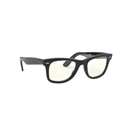 Óculos de Sol Ray-Ban Wayfarer 0RB2140 901/5F50 Acetato Preto com lentes na cor Cinza Fotocromático