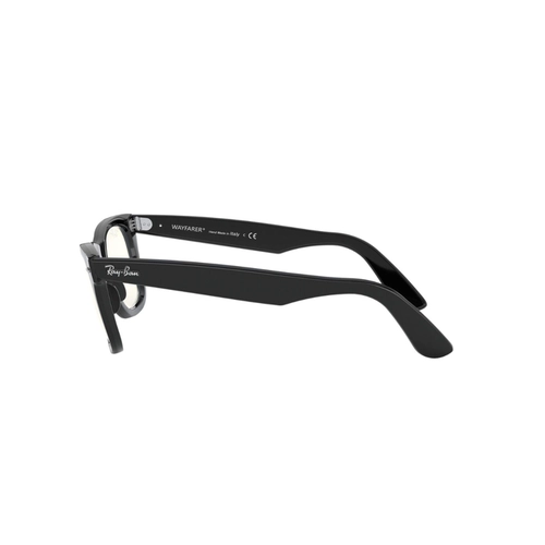 Óculos de Sol Ray-Ban Wayfarer 0RB2140 901/5F50 Acetato Preto com lentes na cor Cinza Fotocromático
