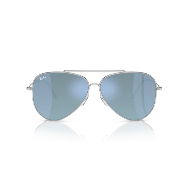 Óculos de Sol Ray-Ban Reverse 0RBR0101S 003/GA59 Metal Prata com lentes na cor Azul 2