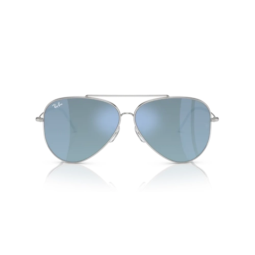 Óculos de Sol Ray-Ban Reverse 0RBR0101S 003/GA59 Metal Prata com lentes na cor Azul