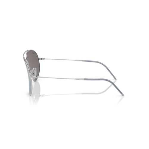 Óculos de Sol Ray-Ban Reverse 0RBR0101S 003/GA59 Metal Prata com lentes na cor Azul