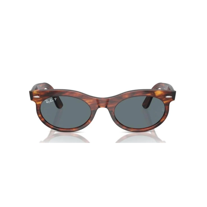 Óculos de Sol Ray-Ban Wayfarer Oval 0RB2242 954/3R50 Propionato Marrom Mesclado com lentes na cor Azul Polarizado 2
