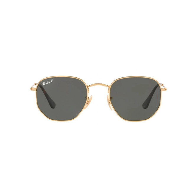 Óculos de Sol Ray-Ban Hexagonal 0RB3548NL 001/5851 Metal Dourado com lentes na cor Verde Polarizado 2