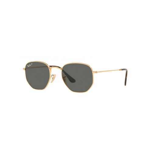 Óculos de Sol Ray-Ban Hexagonal 0RB3548NL 001/5851 Metal Dourado com lentes na cor Verde Polarizado