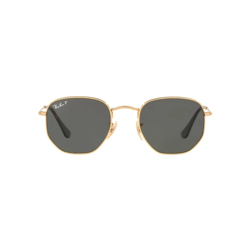 Óculos de Sol Ray-Ban Hexagonal 0RB3548NL 001/5851 Metal Dourado com lentes na cor Verde Polarizado