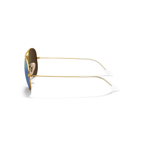 Óculos de Sol Ray-Ban Aviator 0RB3025 112/1962 Metal Dourado com lentes na cor Verde Espelhado