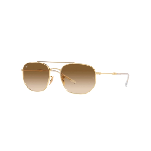 Óculos de Sol Ray-Ban 0RB3707L 001/5157 Metal Dourado com lentes na cor Marrom Degradê