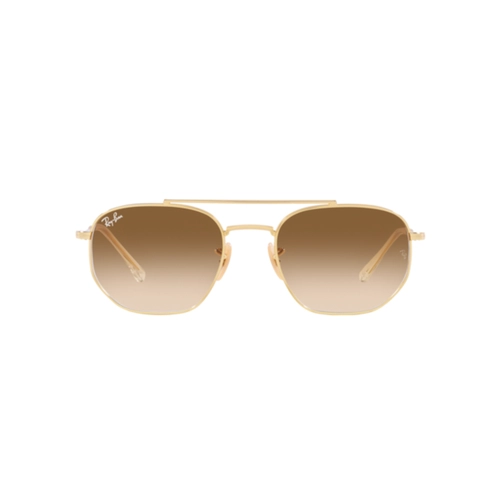 Óculos de Sol Ray-Ban 0RB3707L 001/5157 Metal Dourado com lentes na cor Marrom Degradê