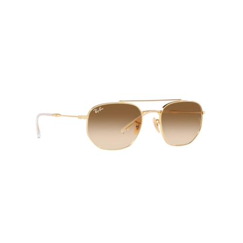 Óculos de Sol Ray-Ban 0RB3707L 001/5157 Metal Dourado com lentes na cor Marrom Degradê