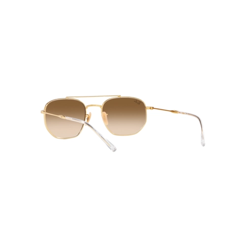 Óculos de Sol Ray-Ban 0RB3707L 001/5157 Metal Dourado com lentes na cor Marrom Degradê