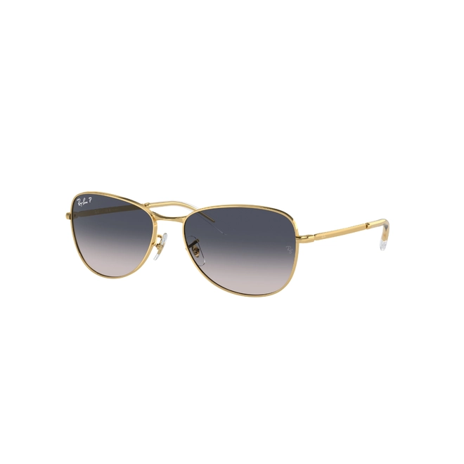 Óculos de Sol Ray-Ban 0RB3733 001/7859 Metal Dourado com lentes na cor Azul Degradê Polarizado 1