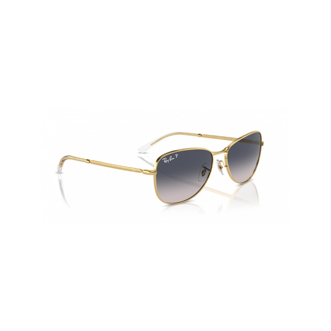 Óculos de Sol Ray-Ban 0RB3733 001/7859 Metal Dourado com lentes na cor Azul Degradê Polarizado 3