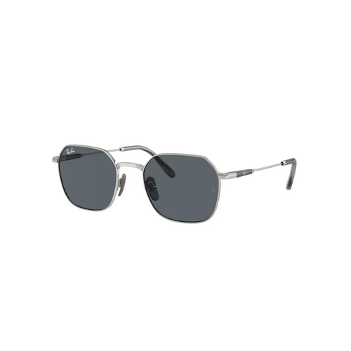 Óculos de Sol Ray-Ban Jim 0RB8094 9209R553 Titânio Prateado com lentes na cor Azul