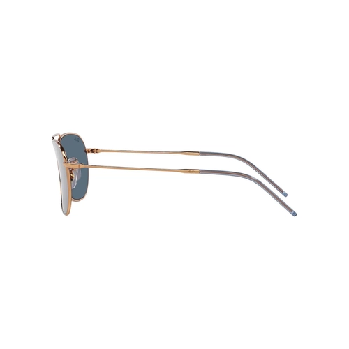 Óculos de Sol Ray-Ban Caravan Reverse 0RBR0102S 92023A58 Metal Rose com lentes na cor Azul