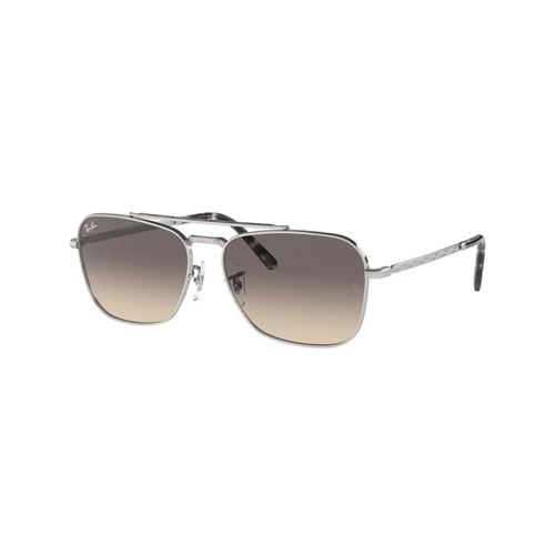 Óculos de Sol Ray-Ban New Caravan 0RB3636 003/3258 Metal Prata com lentes na cor Cinza Degradê