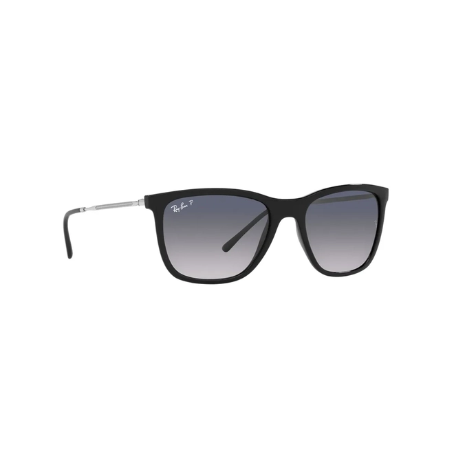 Óculos de Sol Ray-Ban 0RB4344 601/7856 Acetato Preto com lentes na cor Azul e Cinza Polarizado 2