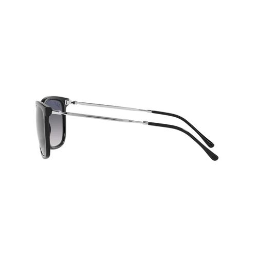 Óculos de Sol Ray-Ban 0RB4344 601/7856 Acetato Preto com lentes na cor Azul e Cinza Polarizado