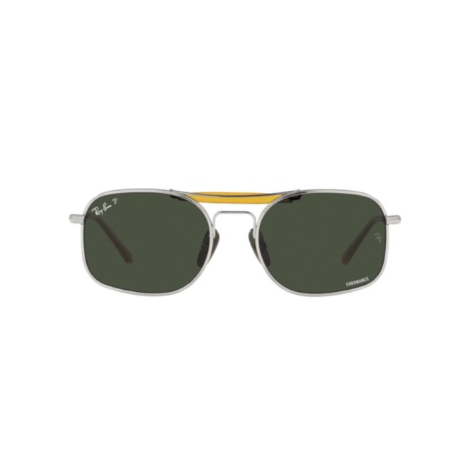 Óculos de Sol Ray-Ban 0RB8062 9209P151 Titânio Prata com lentes na cor Verde Escuro Polarizado Chromance 2